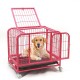 31inch Dog Crate Cage 2 Doors Cat Pet Poodle Heavy-Duty Cage Puppy Kennel House & Tray with Four Wheels