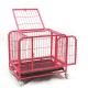 31inch Dog Crate Cage 2 Doors Cat Pet Poodle Heavy-Duty Cage Puppy Kennel House & Tray with Four Wheels