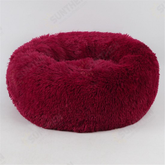 4 Size Dog Cat Round Bed Sleeping Bed Plush Pet Bed Kennel Sleeping Cushion Puppy