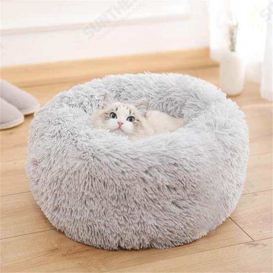 4 Size Dog Cat Round Bed Sleeping Bed Plush Pet Bed Kennel Sleeping Cushion Puppy