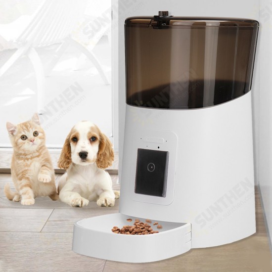 6L Remote Visibility Pet Feeder Timing Automatic For Cats Dogs WiFi Intelligent Swirl Smart Food Dispenser With Voice Recorder