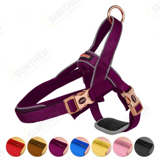 All Size Dog Harness with Traffic Control Handle Belly Protector Reflective Soft Padded Nylon Collar