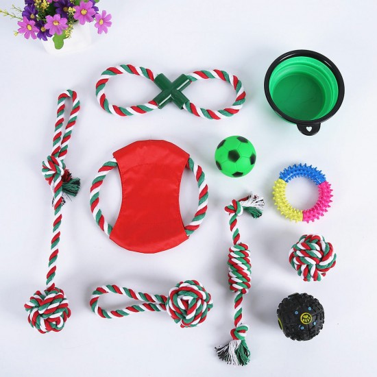 Assorted Dog Puppy Pet Toys Ropes Chew Balls Training Play Bundle Teething Aid