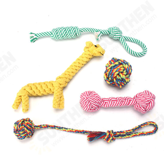 Braided Cotton Rope Bone Pet Dog Interactive Toys Dogs Chews Bite Training Cat Puppy Supplies