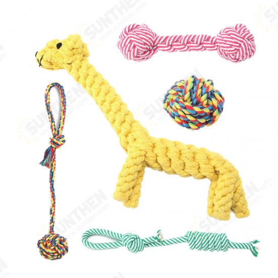 Braided Cotton Rope Bone Pet Dog Interactive Toys Dogs Chews Bite Training Cat Puppy Supplies