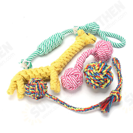 Braided Cotton Rope Bone Pet Dog Interactive Toys Dogs Chews Bite Training Cat Puppy Supplies