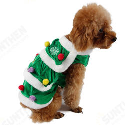 Christmas Festival Tree Pet Dog Cat Coat Puppy Warm Clothes Costumes Apparel Dress