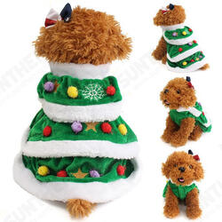 Christmas Festival Tree Pet Dog Cat Coat Puppy Warm Clothes Costumes Apparel Dress