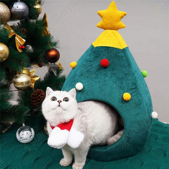 Christmas Tree Cat Litter Kennel Winter Warm Pet Nest Winter Cat House Pet Supplies Pet Bed Christmas Tree Cat Litter Kennel Winter Warm Pet Nest Winter Cat House Pet Supplies Pet Bed
