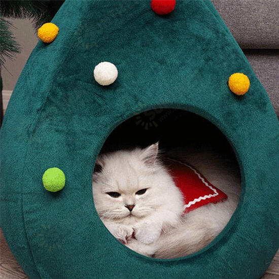 Christmas Tree Cat Litter Kennel Winter Warm Pet Nest Winter Cat House Pet Supplies Pet Bed