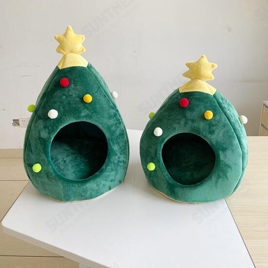 Christmas Tree Cat Litter Kennel Winter Warm Pet Nest Winter Cat House Pet Supplies Pet Bed