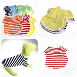 Cute Puppy Dog Cat Pet Clothes Vest Stripe T Shirt Cotton Short Warm Clothing Cute Puppy Dog Cat Pet Clothes Vest Stripe T Shirt Cotton Short Warm Clothing