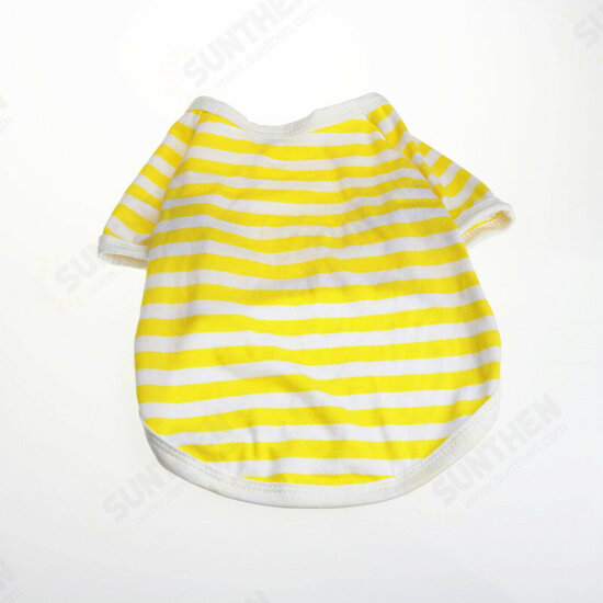 Cute Puppy Dog Cat Pet Clothes Vest Stripe T Shirt Cotton Short Warm Clothing