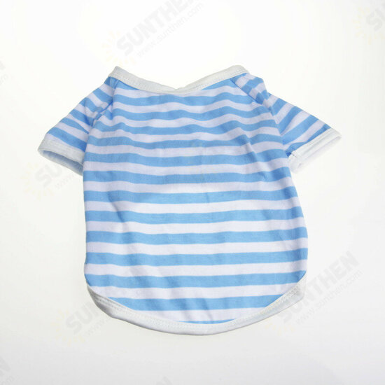 Cute Puppy Dog Cat Pet Clothes Vest Stripe T Shirt Cotton Short Warm Clothing