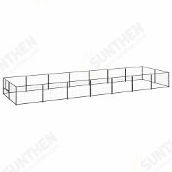 Dog Kennel Black 150.7 ft² Steel Dog Kennel Black 150.7 ft² Steel