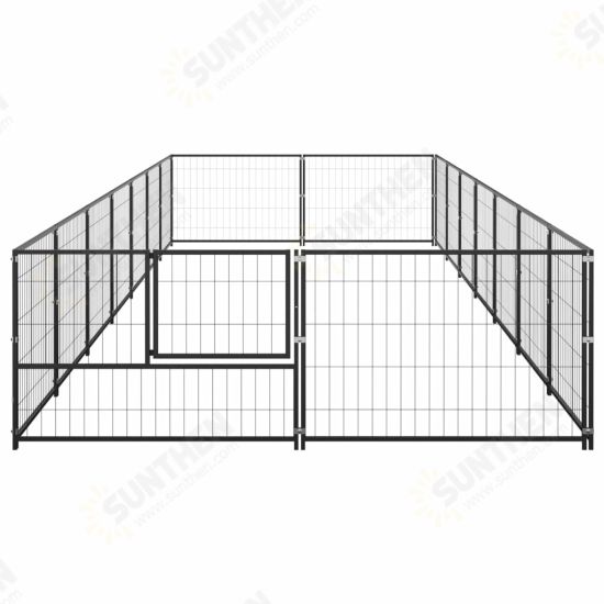 Dog Kennel Black 150.7 ft² Steel