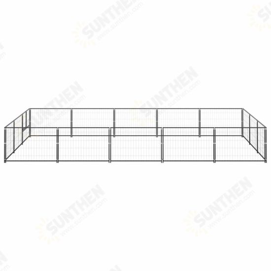 Dog Kennel Black 161.5 ft² Steel