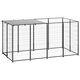 Dog Kennel Black 26 ft² Steel