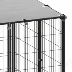 Dog Kennel Black 26 ft² Steel Dog Kennel Black 26 ft² Steel