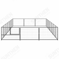 Dog Kennel Black 266.0 ft² Steel Dog Kennel Black 266.0 ft² Steel