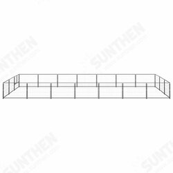 Dog Kennel Black 266.0 ft² Steel Dog Kennel Black 266.0 ft² Steel