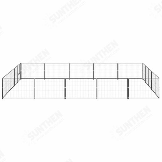 Dog Kennel Black 269.1 ft² Steel