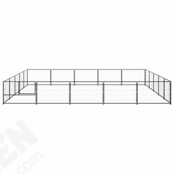 Dog Kennel Black 269.1 ft² Steel Dog Kennel Black 269.1 ft² Steel