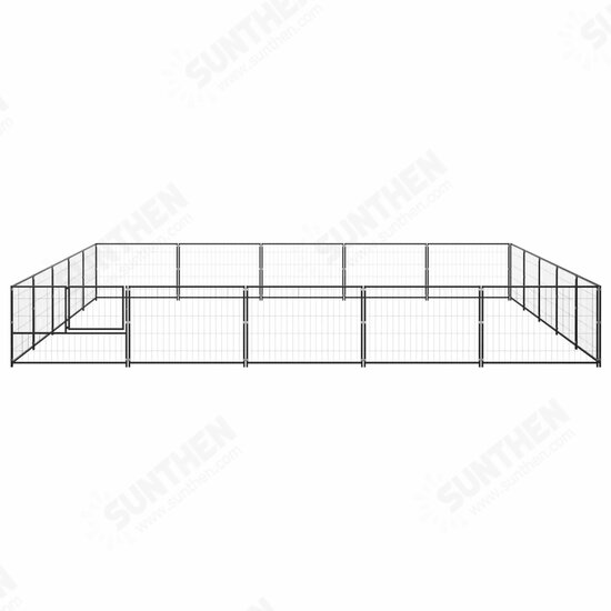 Dog Kennel Black 269.1 ft² Steel