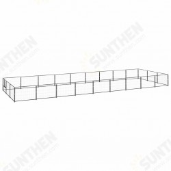 Dog Kennel Black 290.6 ft² Steel Dog Kennel Black 290.6 ft² Steel