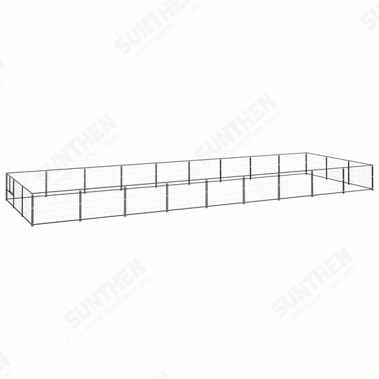 Dog Kennel Black 290.6 ft² Steel