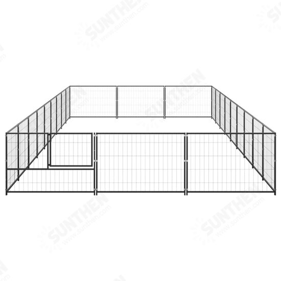 Dog Kennel Black 290.6 ft² Steel