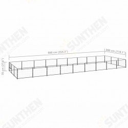 Dog Kennel Black 290.6 ft² Steel Dog Kennel Black 290.6 ft² Steel