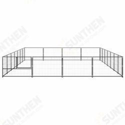 Dog Kennel Black 301.4 ft² Steel Dog Kennel Black 301.4 ft² Steel
