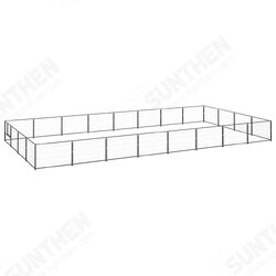 Dog Kennel Black 344.4 ft² Steel Dog Kennel Black 344.4 ft² Steel