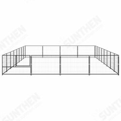 Dog Kennel Black 344.4 ft² Steel Dog Kennel Black 344.4 ft² Steel