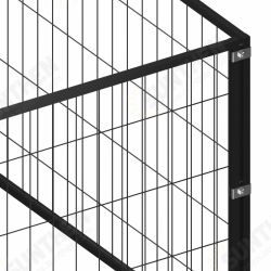 Dog Kennel Black 376.7 ft² Steel Dog Kennel Black 376.7 ft² Steel