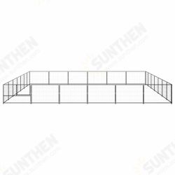 Dog Kennel Black 452.1 ft² Steel Dog Kennel Black 452.1 ft² Steel