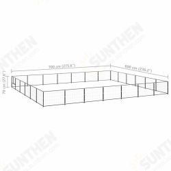 Dog Kennel Black 452.1 ft² Steel Dog Kennel Black 452.1 ft² Steel