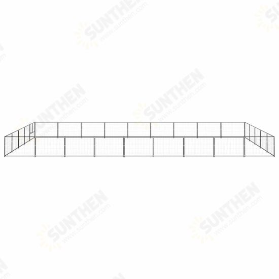 Dog Kennel Black 484.4 ft² Steel Dog Kennel Black 484.4 ft² Steel