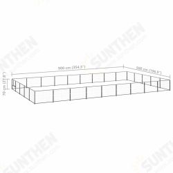 Dog Kennel Black 484.4 ft² Steel Dog Kennel Black 484.4 ft² Steel