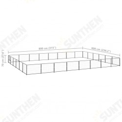 Dog Kennel Black 516.7 ft² Steel Dog Kennel Black 516.7 ft² Steel