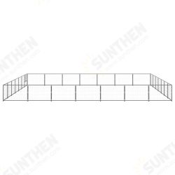 Dog Kennel Black 527.4 ft² Steel Dog Kennel Black 527.4 ft² Steel