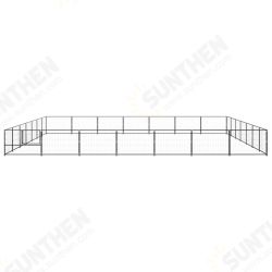 Dog Kennel Black 527.4 ft² Steel Dog Kennel Black 527.4 ft² Steel