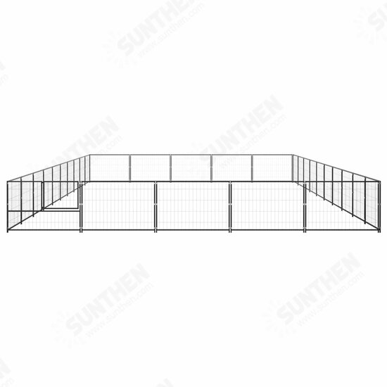 Dog Kennel Black 538.2 ft² Steel