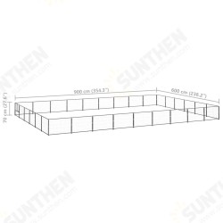 Dog Kennel Black 581.3 ft² Steel Dog Kennel Black 581.3 ft² Steel