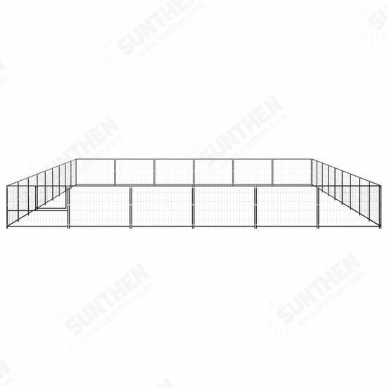 Dog Kennel Black 581.3 ft² Steel