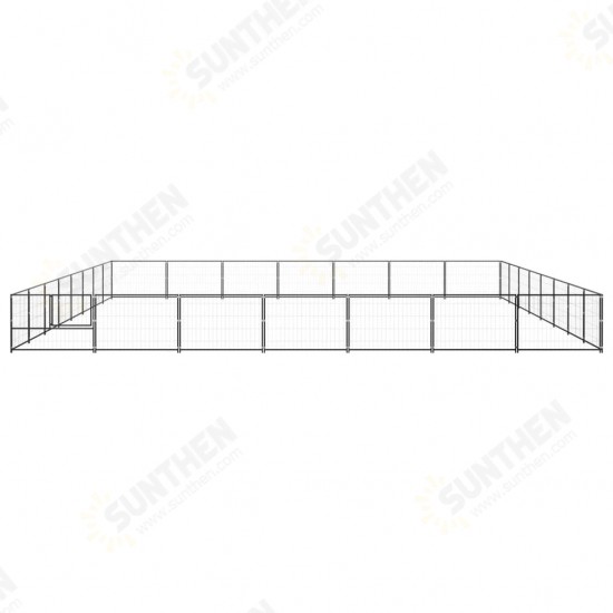 Dog Kennel Black 602.8 ft² Steel