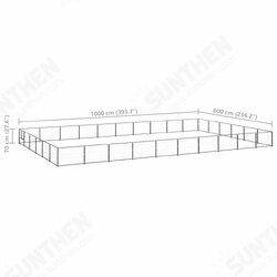 Dog Kennel Black 645.8 ft² Steel Dog Kennel Black 645.8 ft² Steel