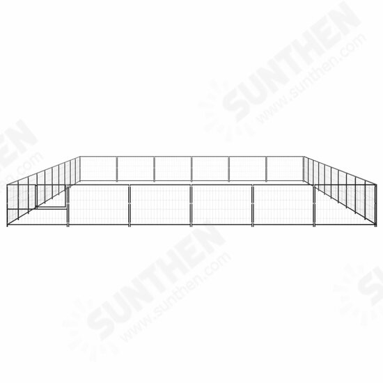 Dog Kennel Black 645.8 ft² Steel