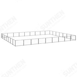 Dog Kennel Black 678.1 ft² Steel Dog Kennel Black 678.1 ft² Steel
